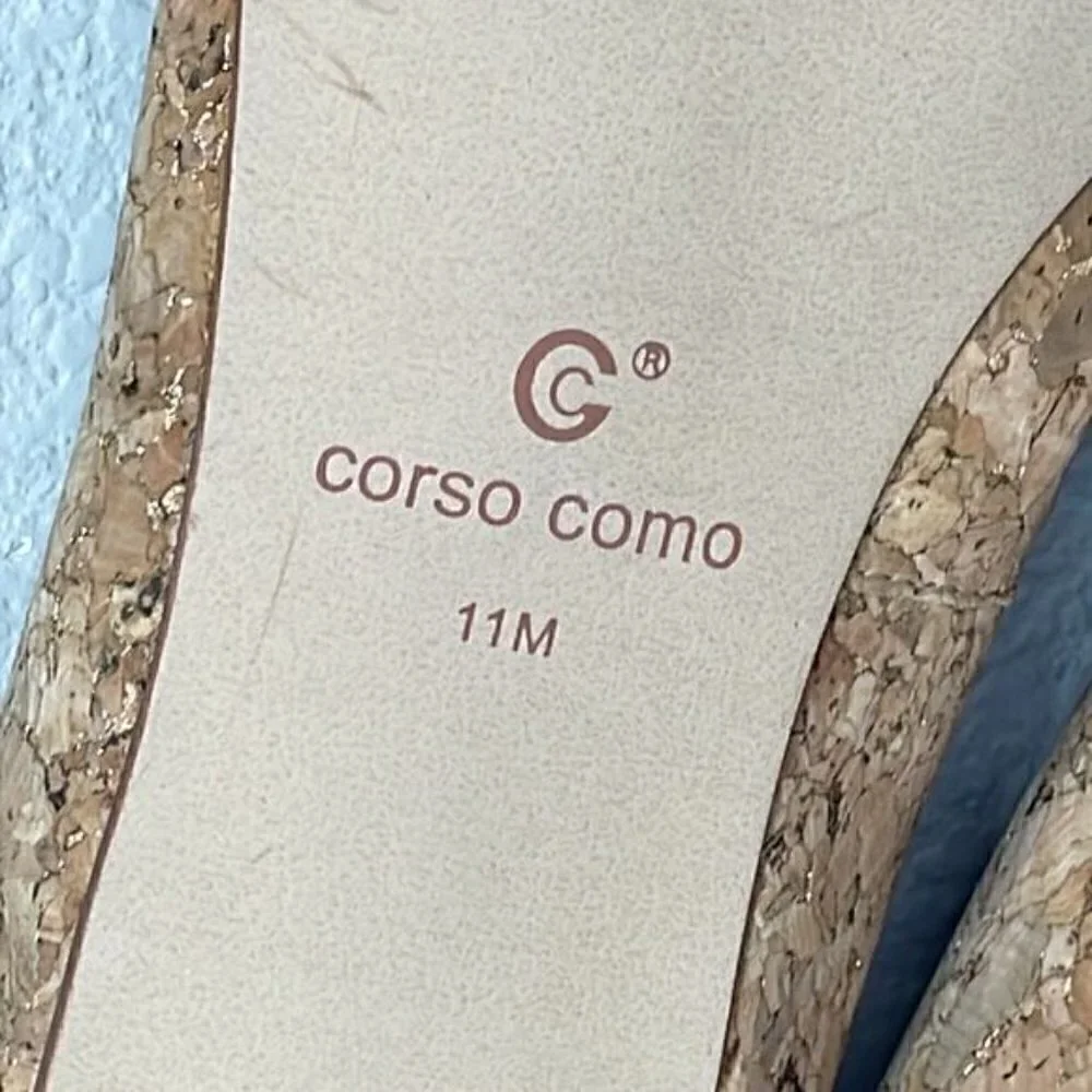 New Corso Como Jullia Natural Tan Cork Ballet Flat Balletcore Sz 11